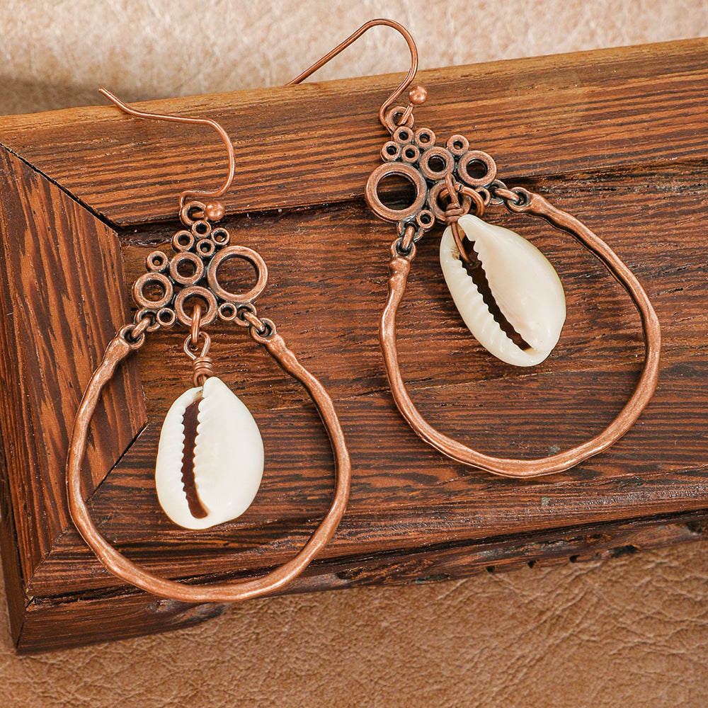 Bohemian Tassel Earrings Geometric Wood Beads Handmade Jewelry