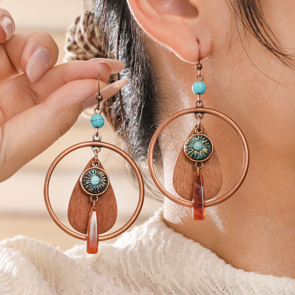 Trendy Bohemian Tassel Earrings Set in Brown