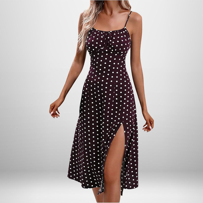 Sexy Floral Print Tie-Front Midi Dress