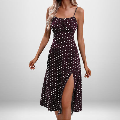 Sexy Floral Print Tie-Front Midi Dress