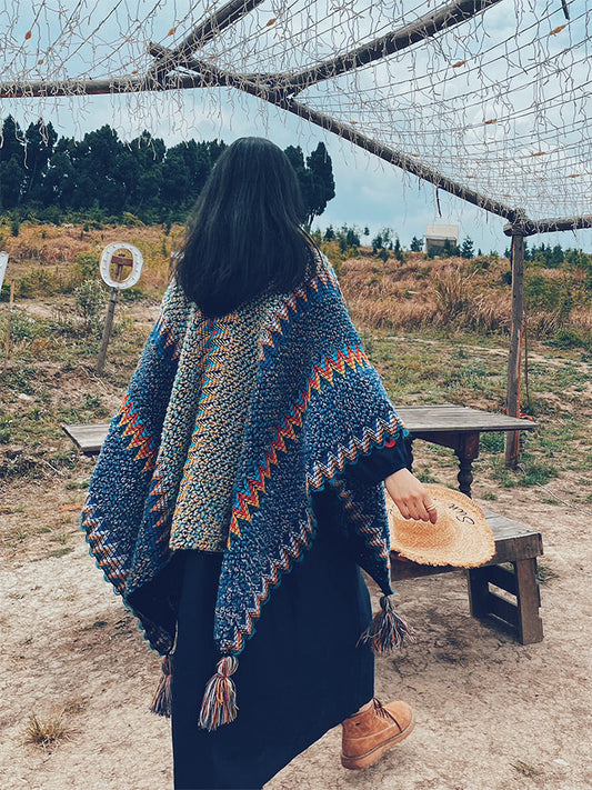 Ethnic Style Tibetan Wear Cape Coat Shawl Lhasa Scarf Women Wear Grassland Cloak Outside