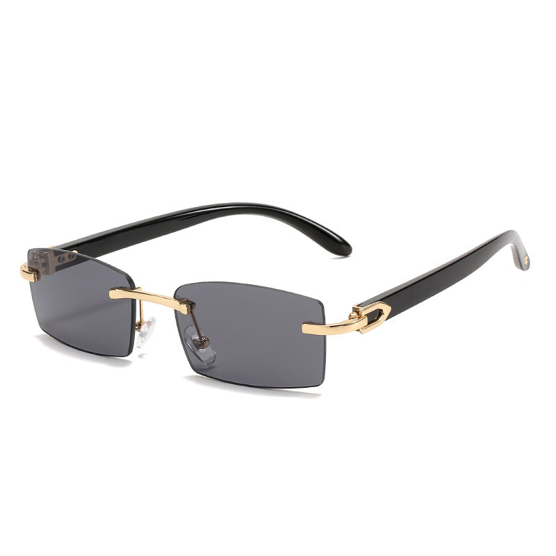 Trendy Unframed Square Sunglasses Jelly Color UV400 Protection