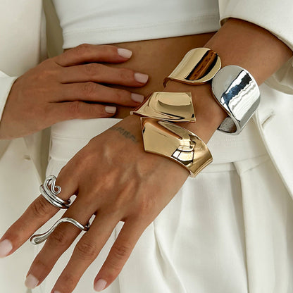 Creative Geometric Open Cuff Bracelet Women Alloy Fashion