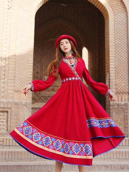 Retro Ethnic Women'S Dress Embroidered Women'S New Style In Autumn And Winter