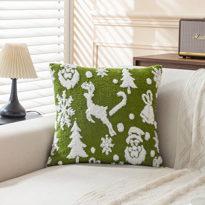 Plush Soft Christmas Striped Throw Pillow Case