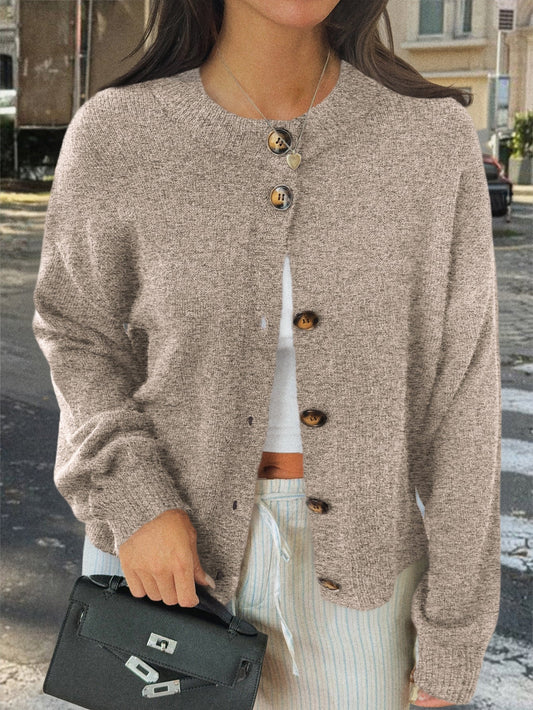 Minimalist Long Sleeve Button Down Knit Cardigan