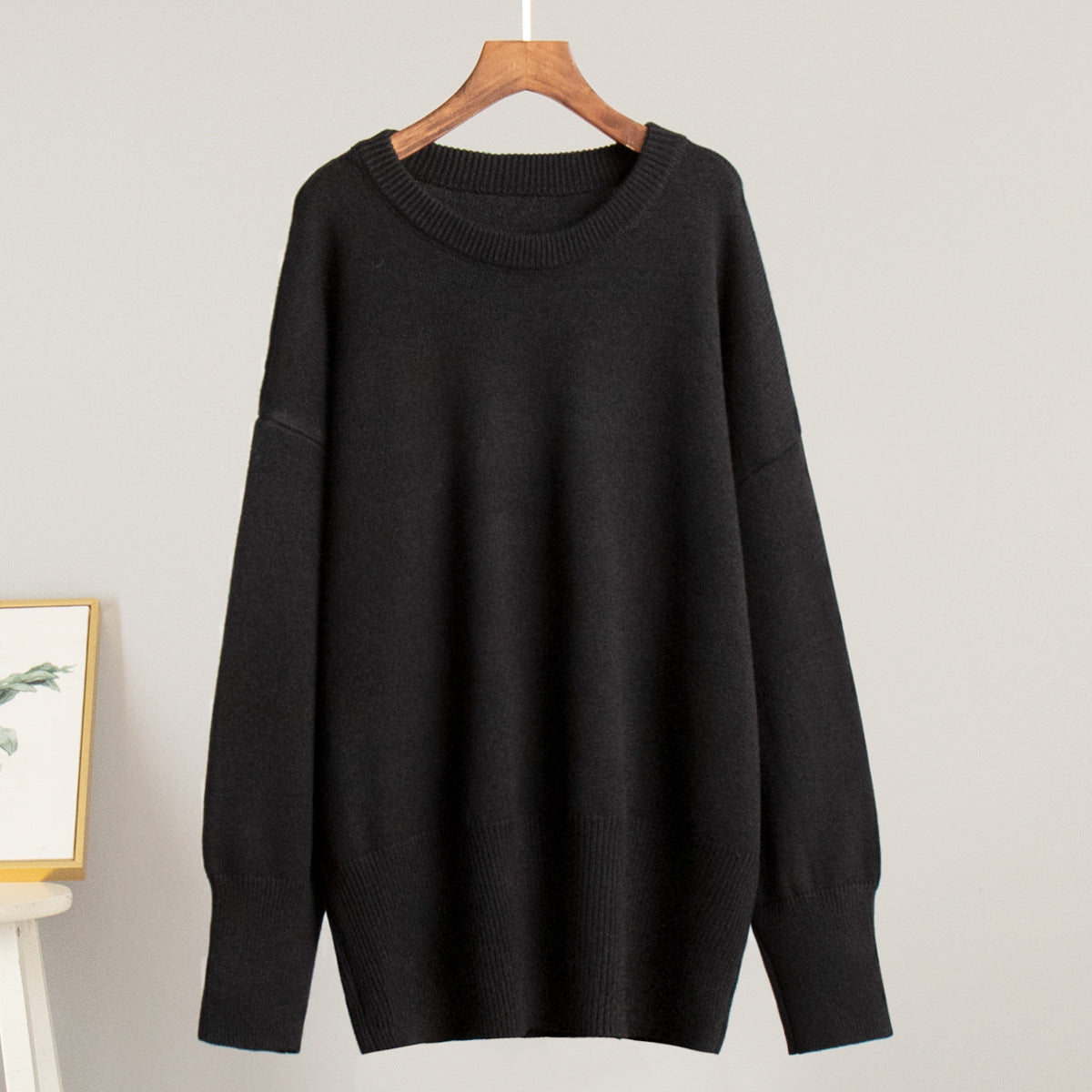 Casual Solid Color Knit Sweater