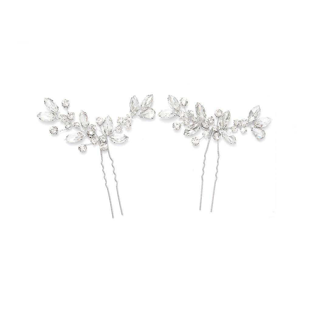 Sparkling Silver U-Shape Bridal Hair Pins Set