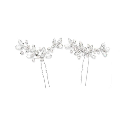 Sparkling Silver U-Shape Bridal Hair Pins Set
