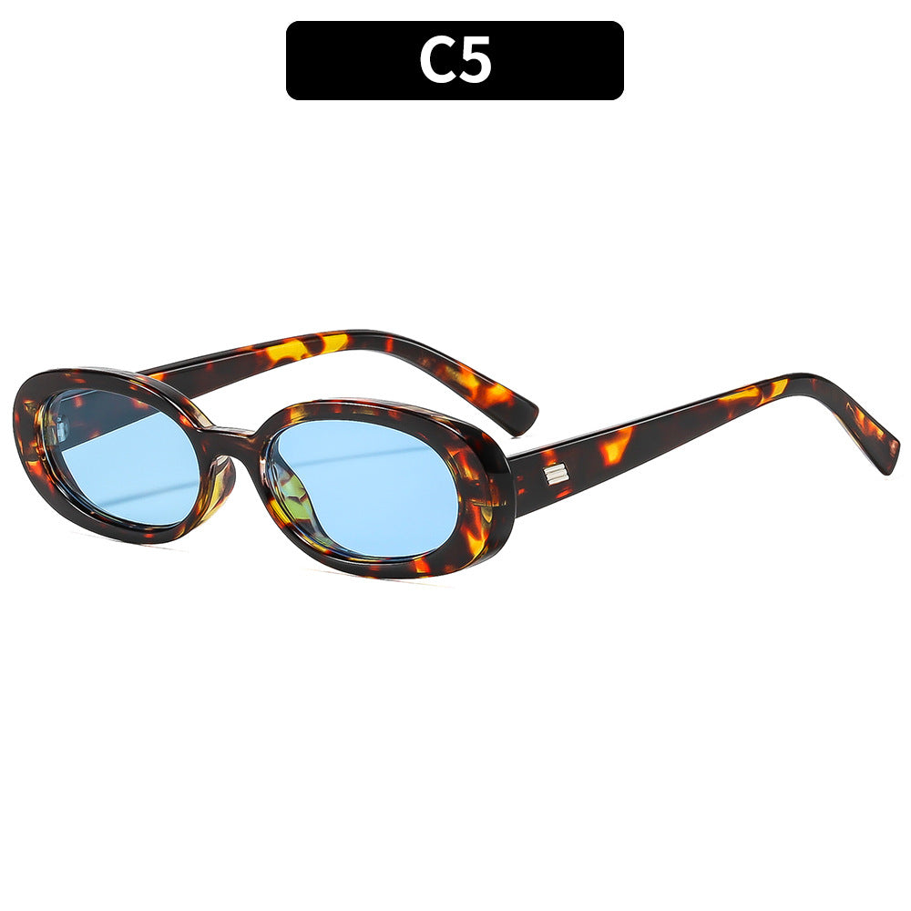 Trendy Oval Sunglasses UV400 Protection for Outdoor Fashion