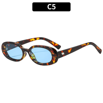 Trendy Oval Sunglasses UV400 Protection for Outdoor Fashion