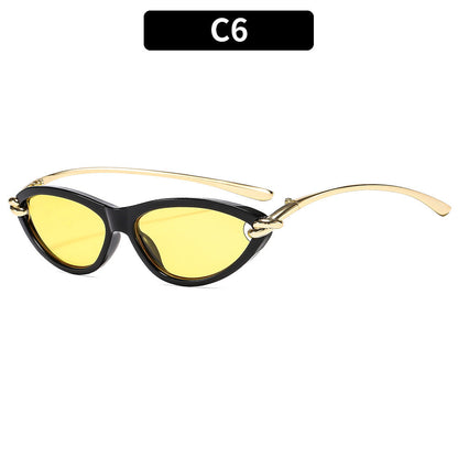 Cat Eye UV400 Sunglasses with Metal Chain Legs