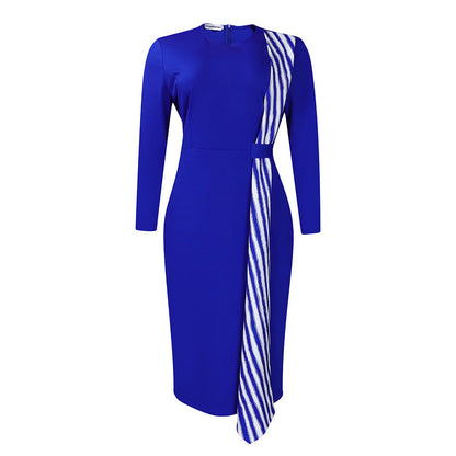 Elegant Pencil Dress Casual Round Neck Slim Fit