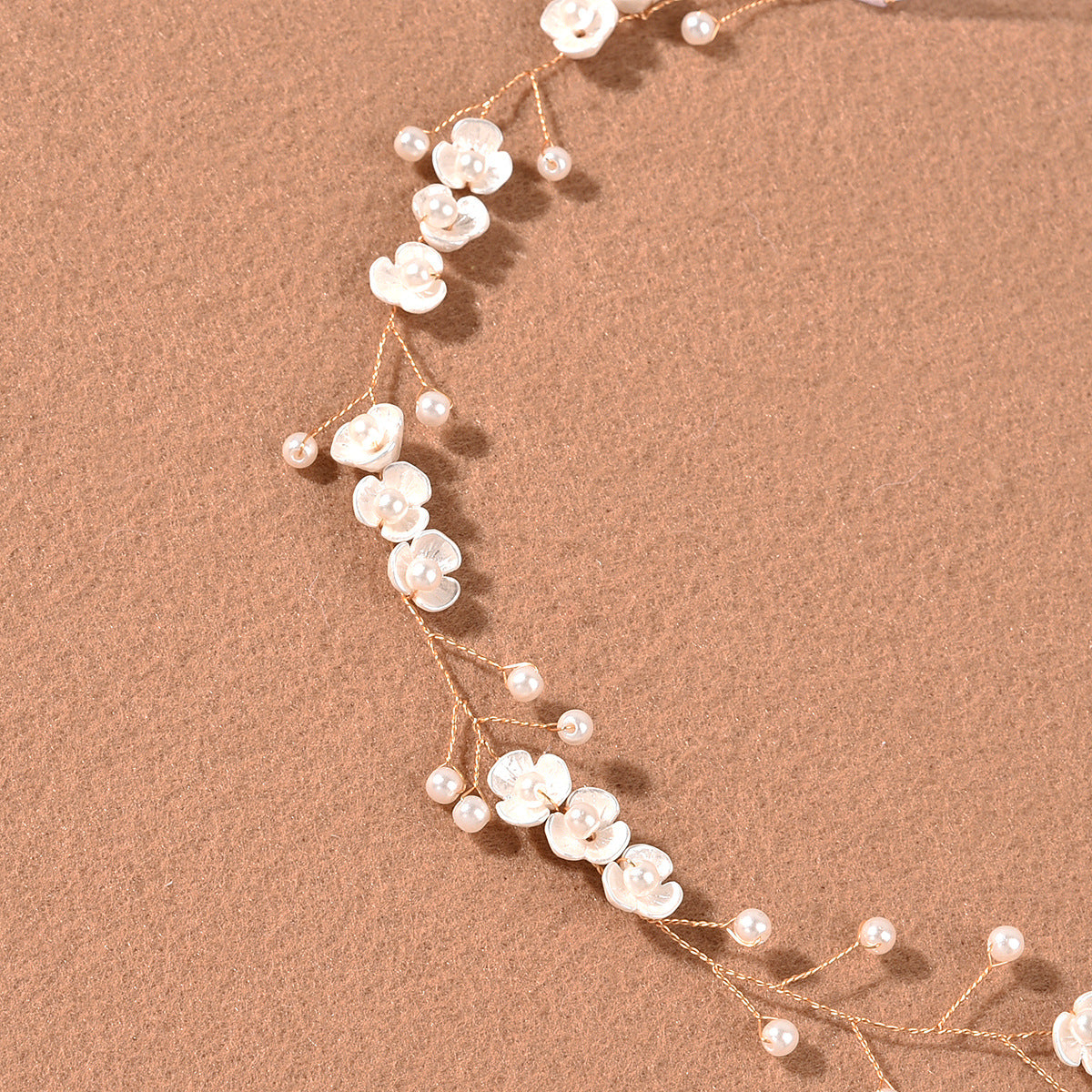 Bridal Pearl Floral Headband Handmade Soft Hair Accessory
