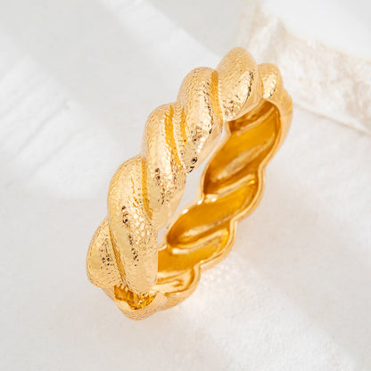 Exaggerated Wide Hammered Finish Bangle Bracelet Set