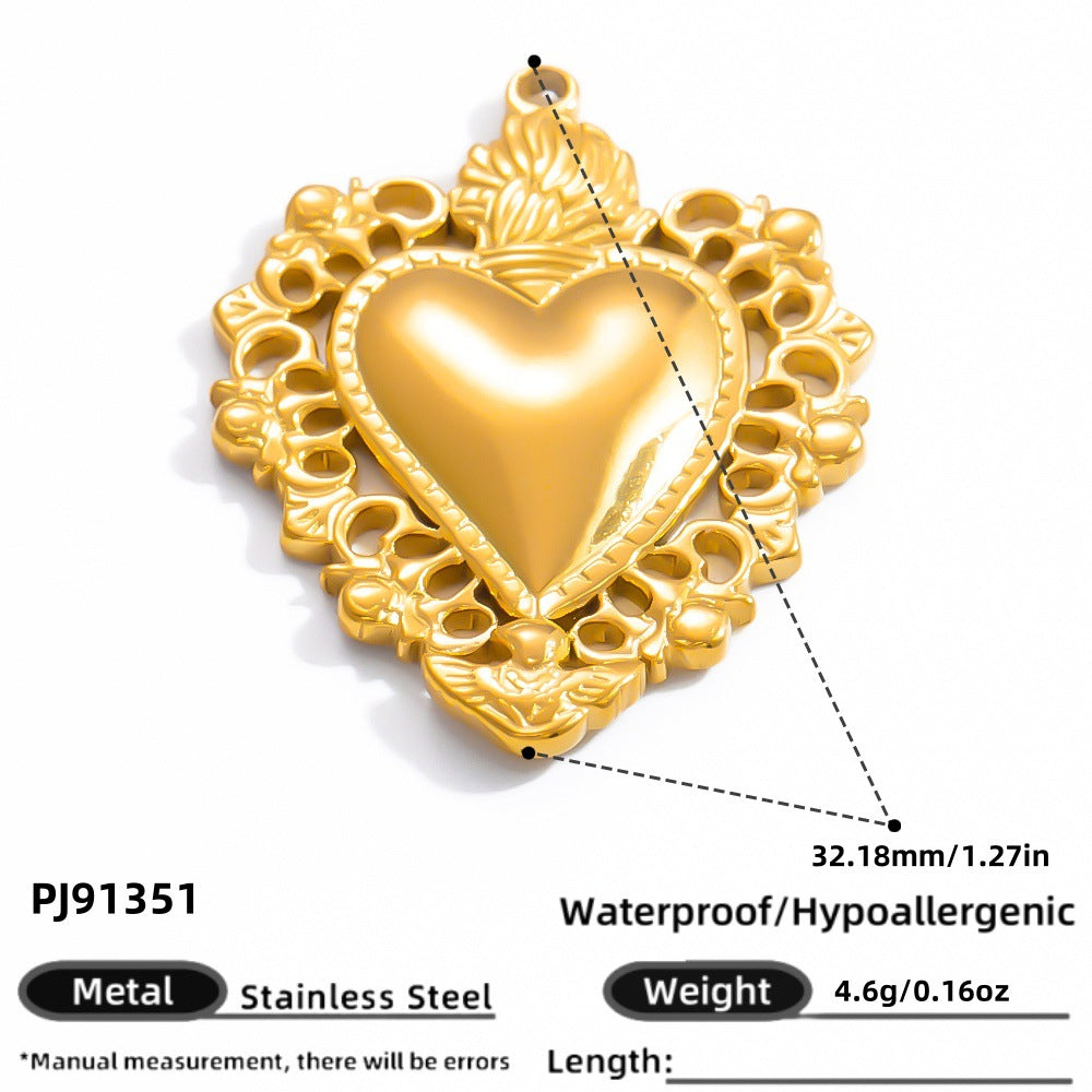DIY Heart Butterfly Pendant Stainless Steel Jewelry Accessories