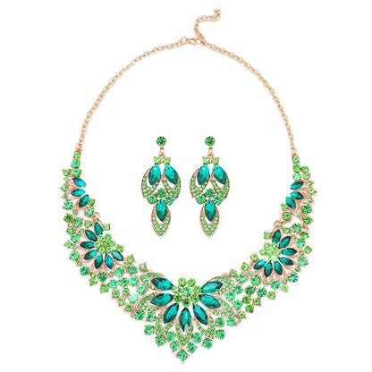 Vintage Floral Leaf Necklace Set for Women - Luxurious Jewelry