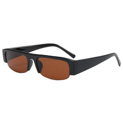 Trendy Half-Frame PC Sunglasses Stylish Square Sun Protection