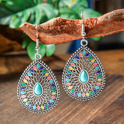 Bohemian Turquoise Earrings Vintage Style
