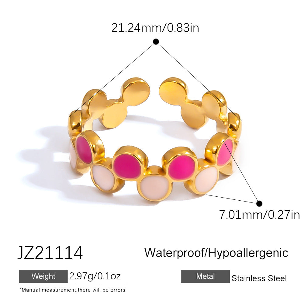 Geometric Stainless Steel Adjustable Ring Trendy Fashion Accessory