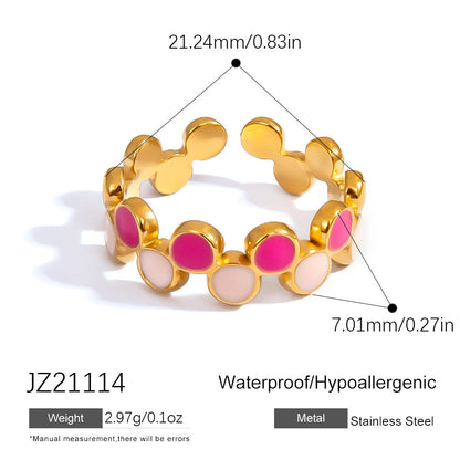 Geometric Stainless Steel Adjustable Ring Trendy Fashion Accessory