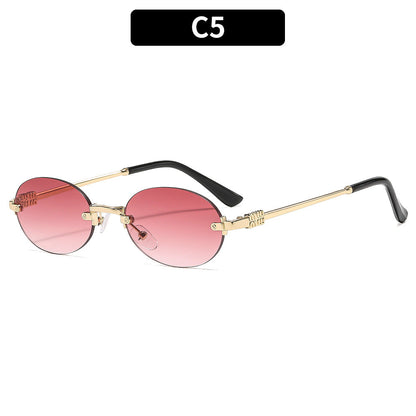 Oval Frame Sunglasses Stylish UV400 Protection
