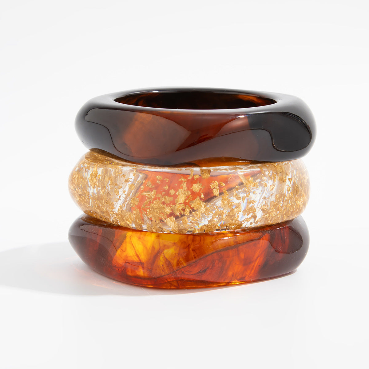 Vintage-Inspired Translucent Acrylic Geometric Bracelet