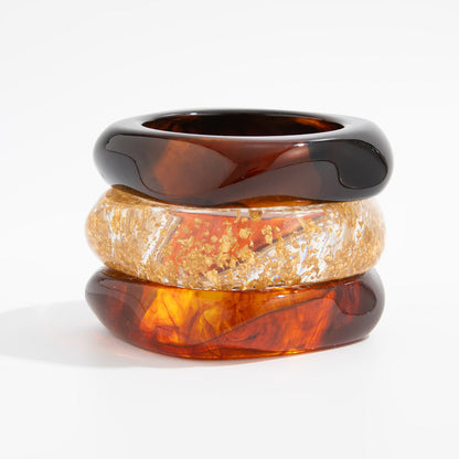Vintage-Inspired Translucent Acrylic Geometric Bracelet