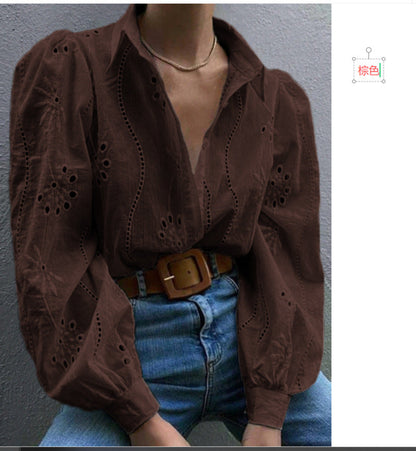 Fashionable Loose Fit Hollow Out Cardigan Top for Women