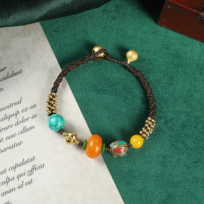 Original Design Woven Tibetan Yellow Honey Bracelet Ethnic Personality Tibetan Bracelet Nepal Accessories.
