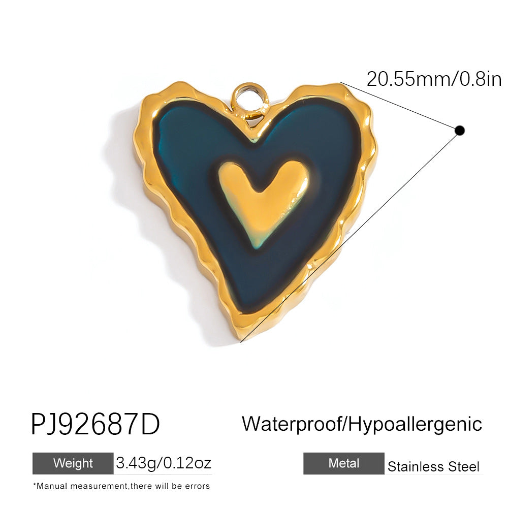 Heart Flower Pendant Accessories 18K Gold Plated Stainless Steel Jewelry