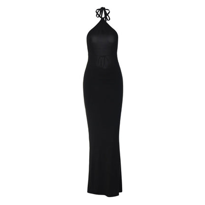 Sexy Backless Halter Maxi Dress Casual Chic for Women