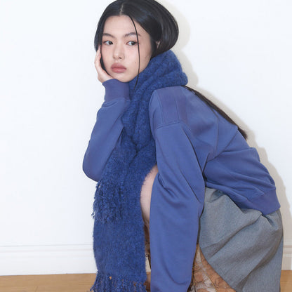 Solid Color Knitted Scarf for Women