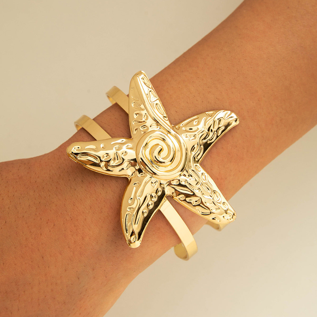 Floral Open Arm Cuff Bracelet Geometric Punk Style Beach Party Jewelry