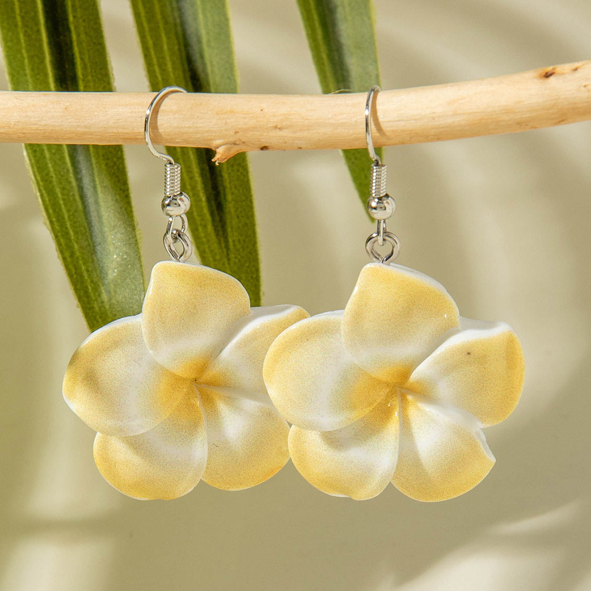 Gradient Flower Earrings Cute Fresh Style Resin Jewelry