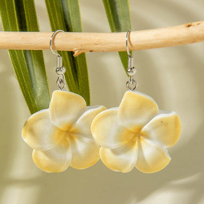 Gradient Flower Earrings Cute Fresh Style Resin Jewelry