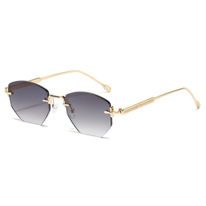 Trendy Polygonal Frameless Sunglasses UV400 Protection