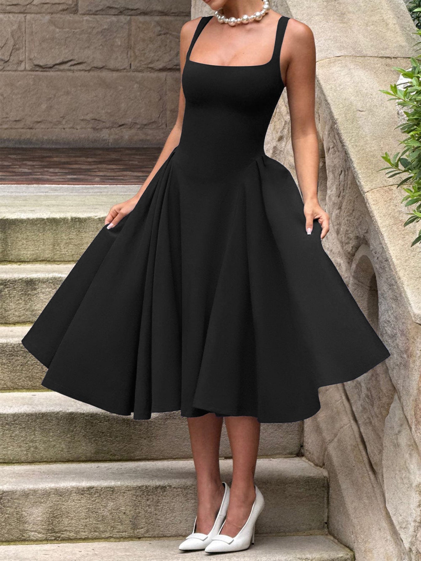 Elegant French Style Sleeveless Maxi Dress for Women