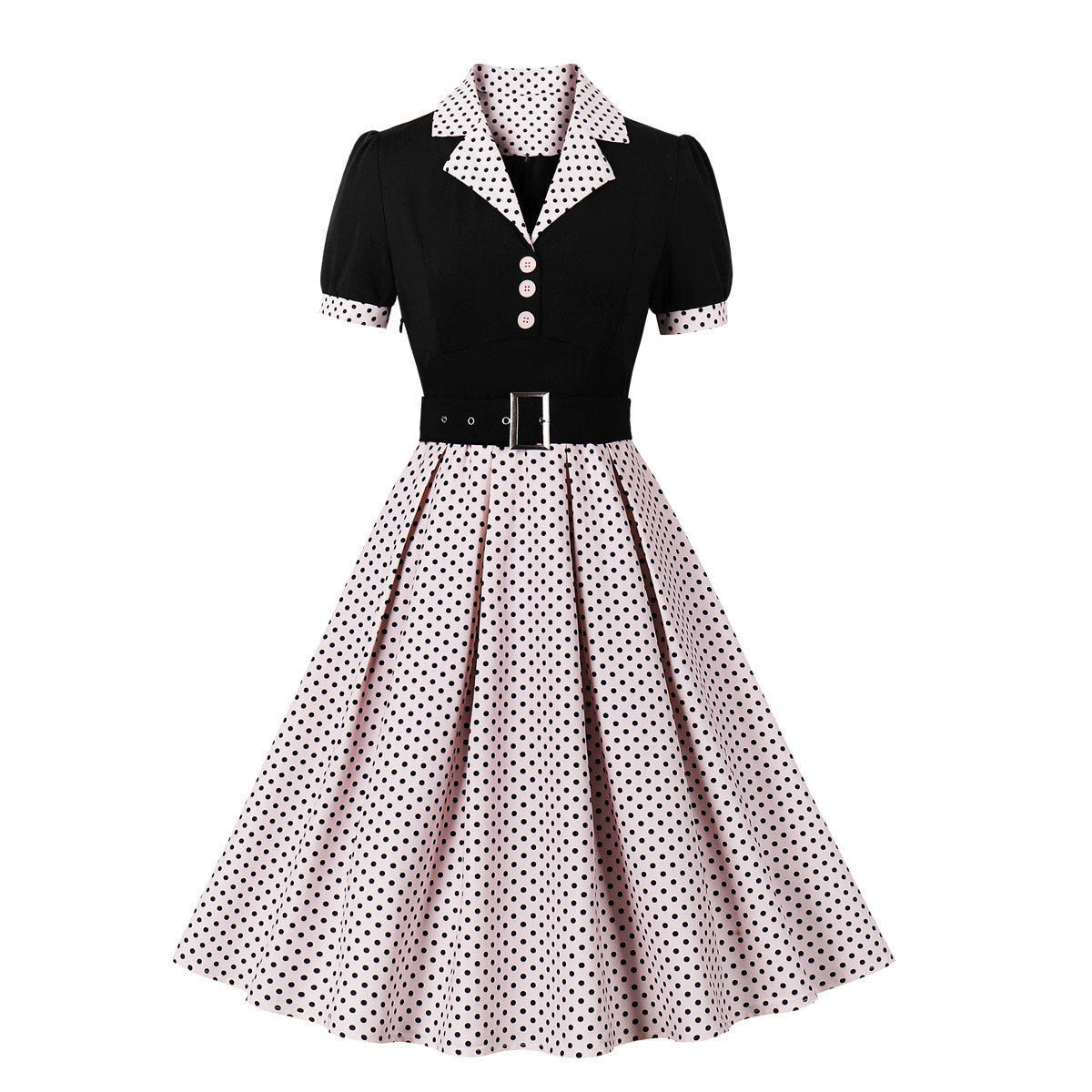 Psychedelic Polka Dot Belted Dress