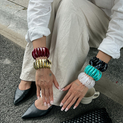 Unique Resin Gradient Bangle Stylish Stretch Bracelet