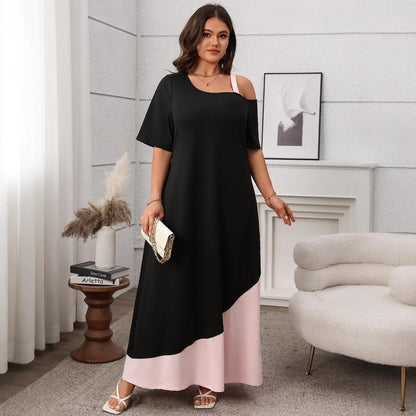 Womenâs A-Line Solid Color Spliced Midi Dress