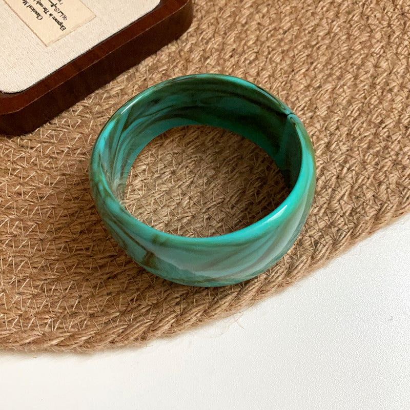 Multi-color Wide Irregular Simple Acrylic Bracelets