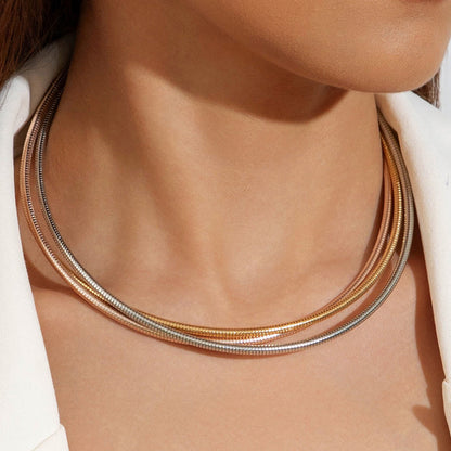Trendy Geometric Metal Choker Necklace