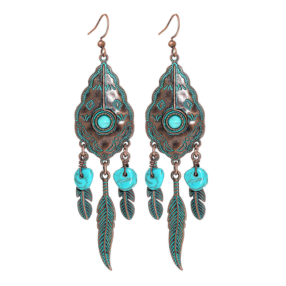 Vintage Metal Tassel Earrings Creative Bohemian Jewelry