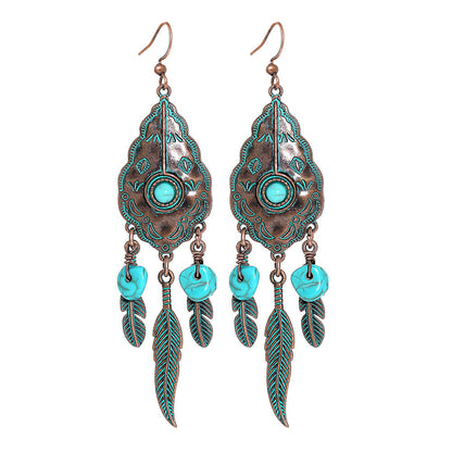 Vintage Metal Tassel Earrings Creative Bohemian Jewelry