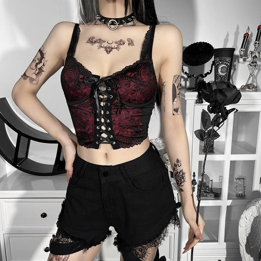 Lace Trim Backless Camisole Top for Women