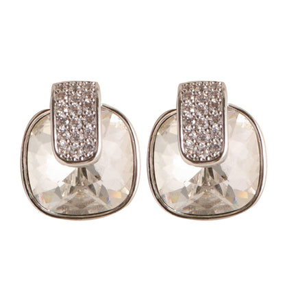 Elegant Geometric Crystal Zirconia Earrings For Women
