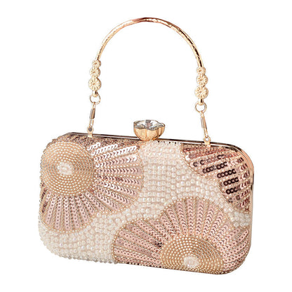 Beaded Pearl Evening Clutch Handbag for Women