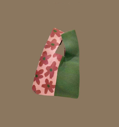 Knitted Tote Bag With Cute Designs Soft Polyester Casual