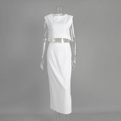 Linen Cotton Sleeveless Dress Set Casual Summer Outfit